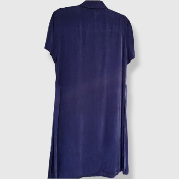 VINTAGE 1990s JESSICA HOWARD Button Front Shift Dress Navy - Picture 3 of 10